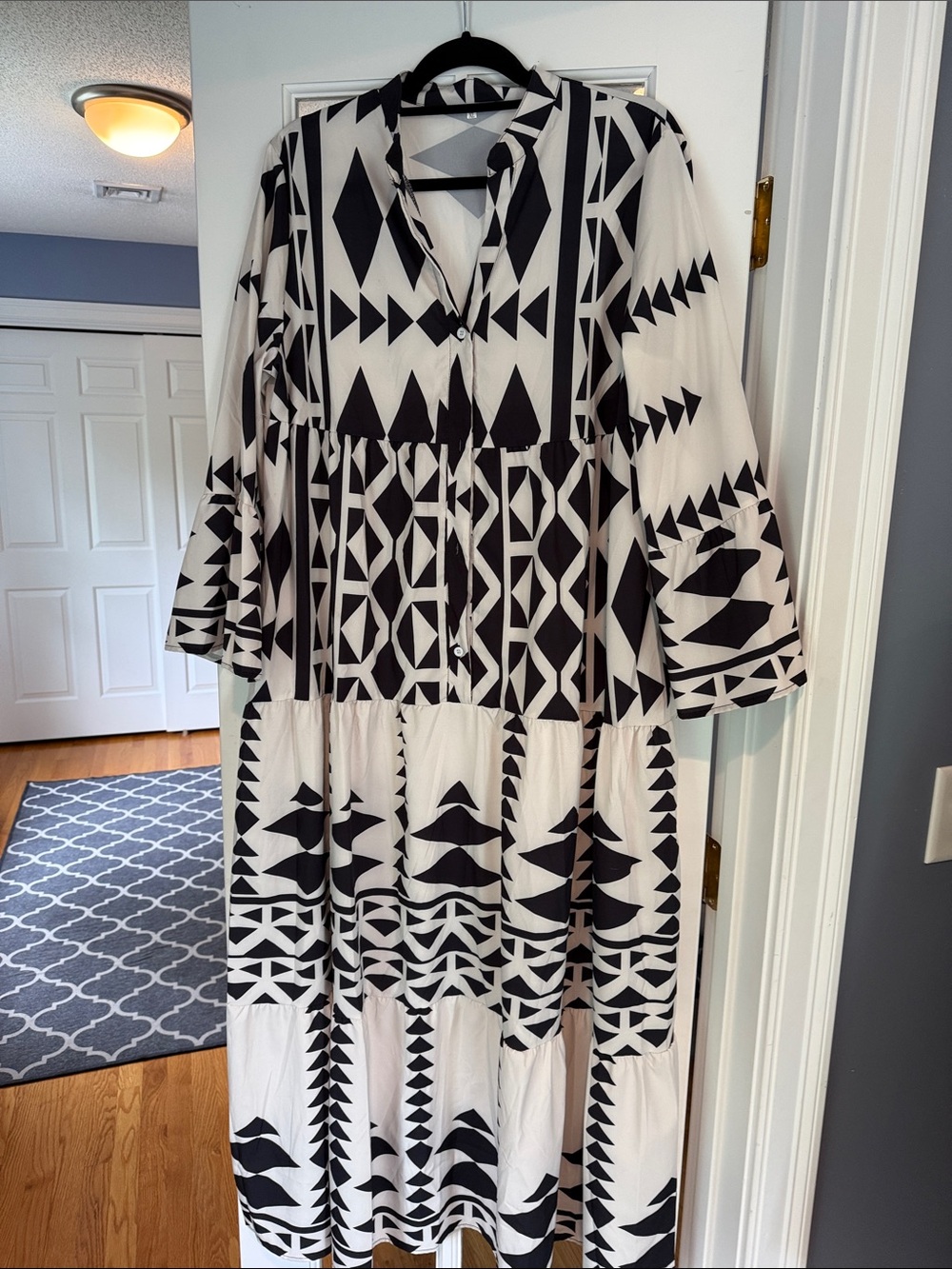 Black & White Geometric Maxi Dress